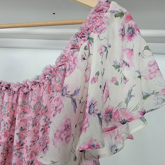 Loveshackfancy Evelyn Silk Maxi Dress Multi Floral Size 0 - Picture 9 of 10